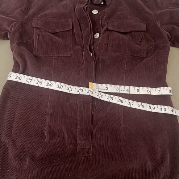 JEANOLOGY Corduroy Brown color, buttons closing front Womens midi DRESS size 8 - Picture 13 of 16